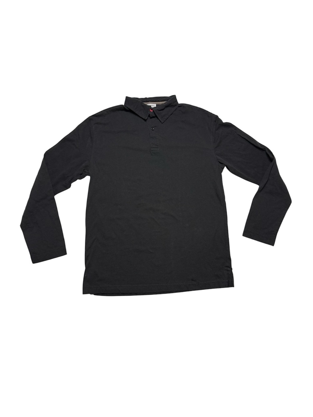 Zimmerli Switzerland Men's Black Long-Sleeve Polo Shirt size medium